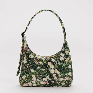 Baggu Mini Nylon Shoulder Hobo Bag | Daisy Floral Green